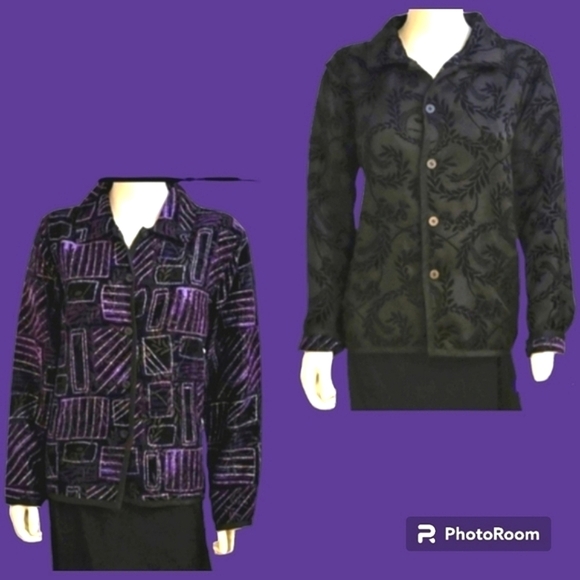 VTG COLDWATER CREEK 1990s Metallic Surrealism Asian Interchangeable Jacket - Picture 1 of 10